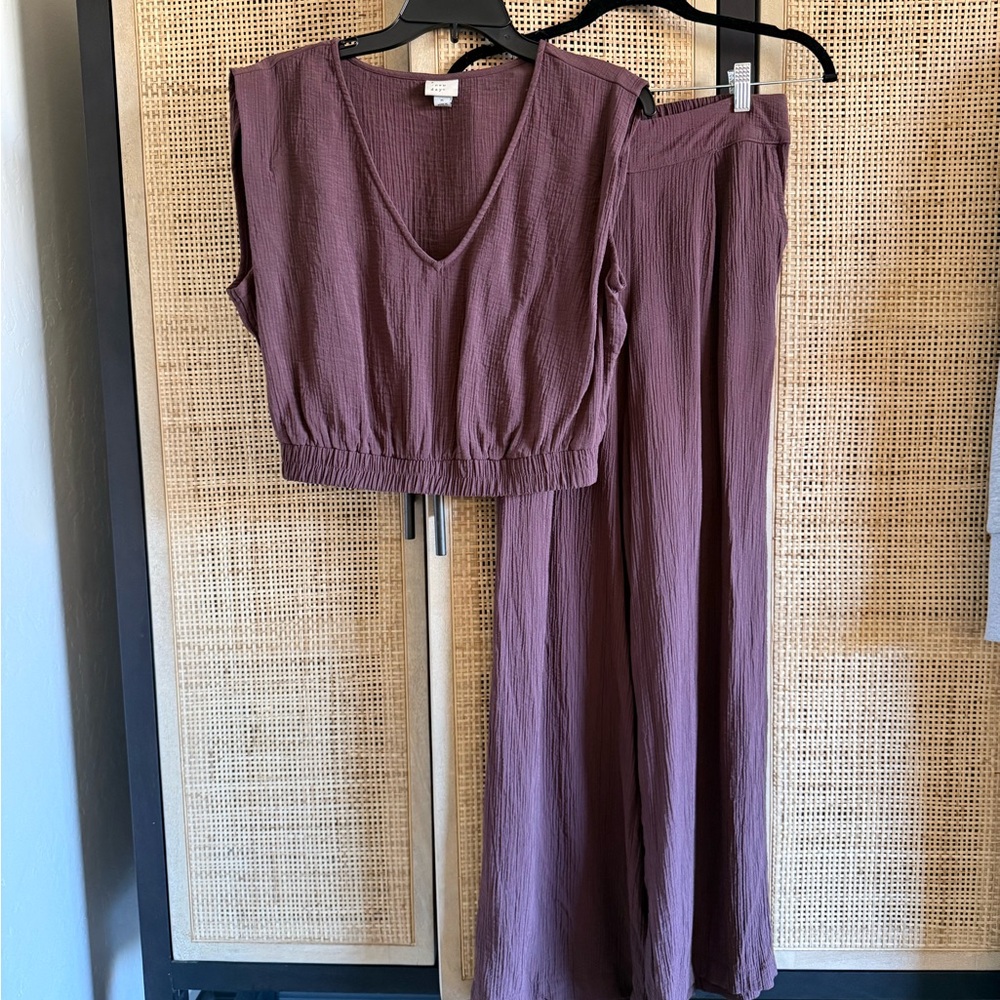 a new day Dusty Rose Textured Blouse